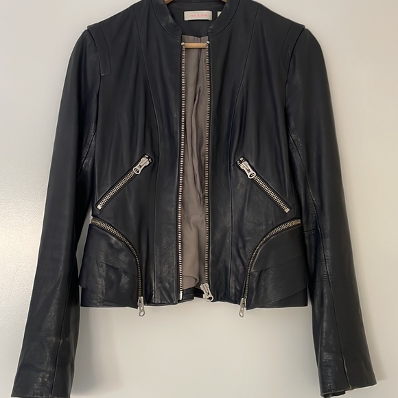 Rare Sass & Bide ink colour leather Jacket | size 8 - Picture 12 of 13
